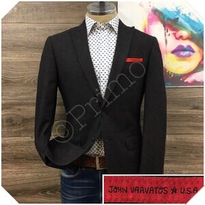 JOHN VARVATOS Mens Tweed Blazer Sport Coat Casual Jacket Size 40R Classic Suit